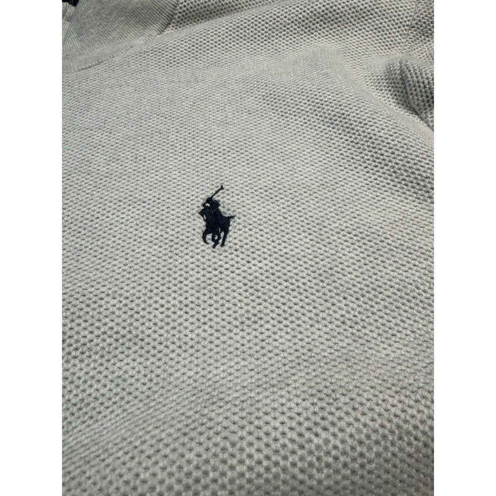 Polo Ralph Lauren Quarter Zip Sweater Men's XXL Pima Cotton Oatmeal Pullover - Picture 3 of 5
